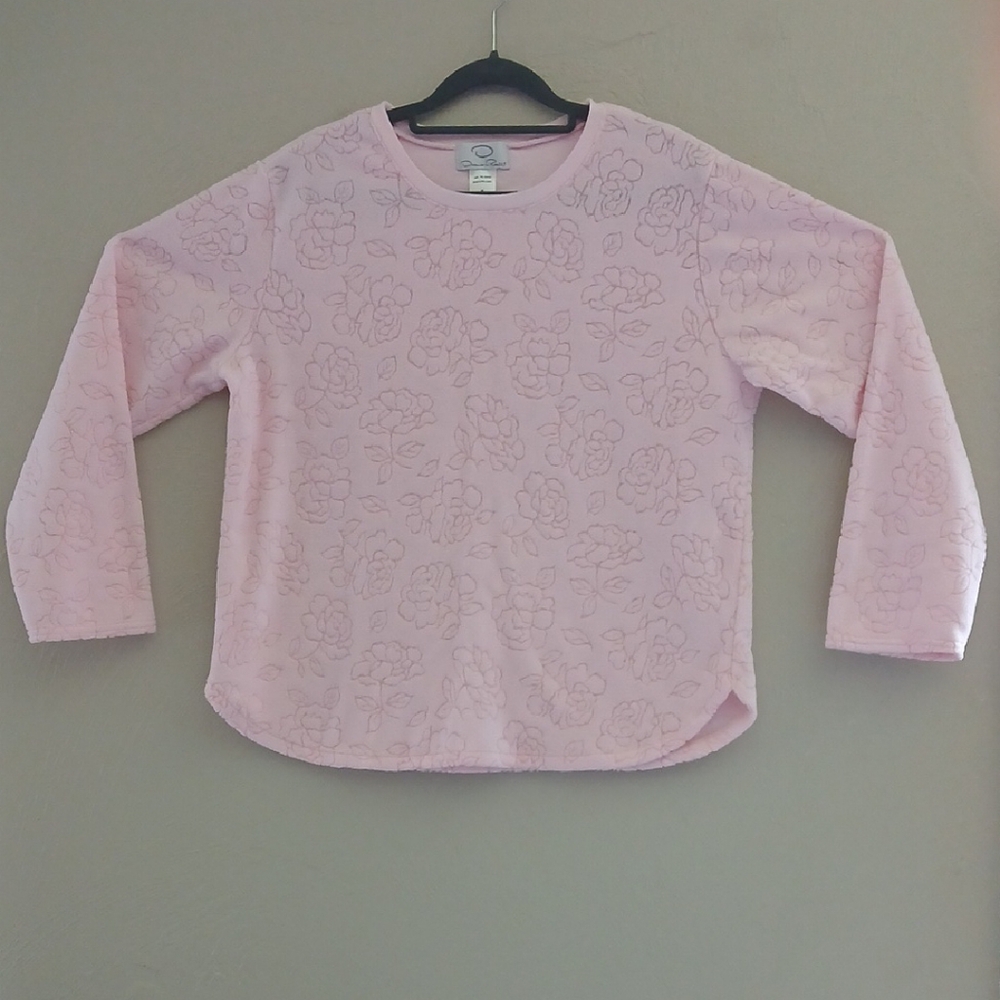 Oscar de la Renta Pink Long Sleeve Tee Minimalist Design Size‎ M